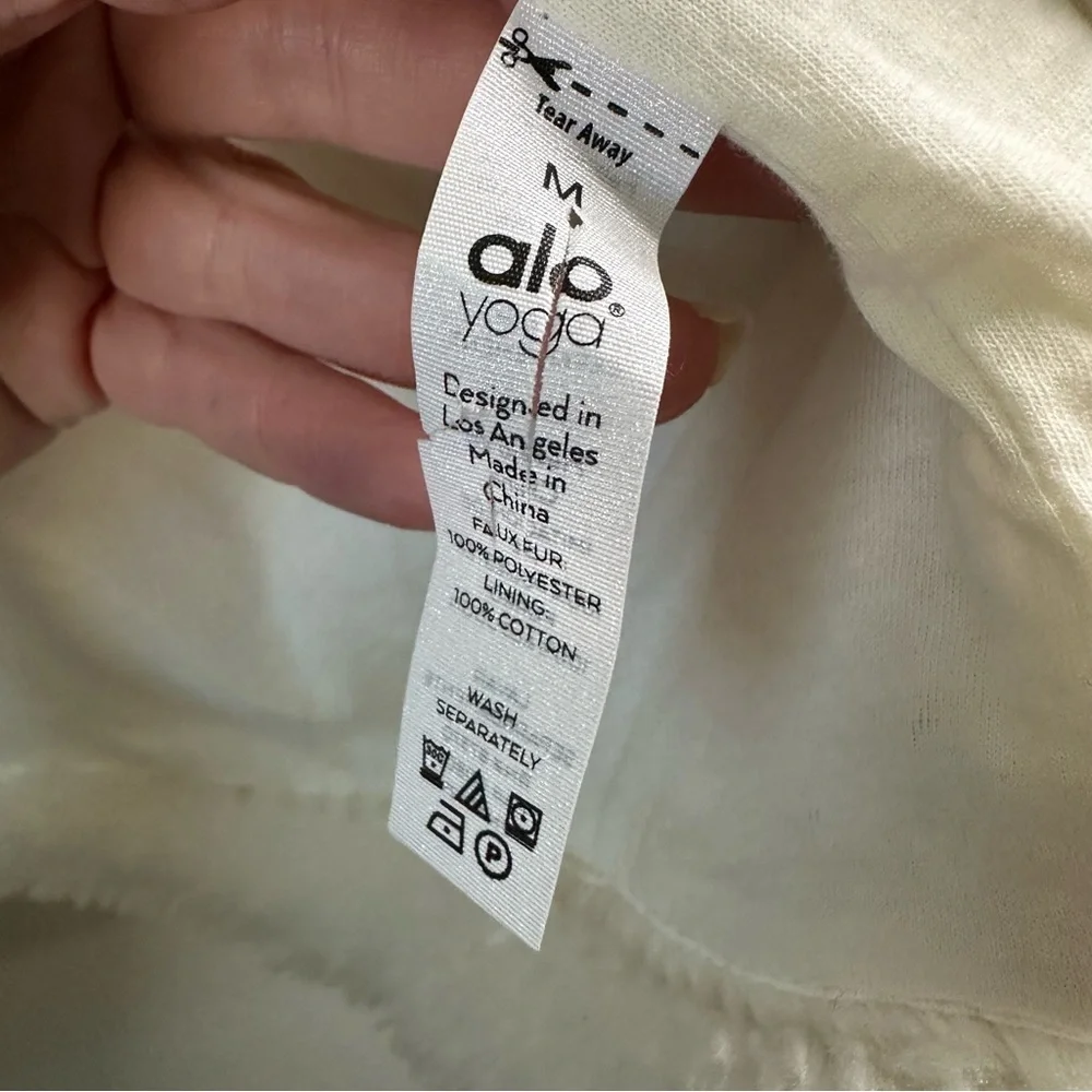 ALO YOGA Ivory White Sherpa Teddy Trench Coat SZ M